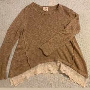 Hippie Rose Lace Trim Sweater